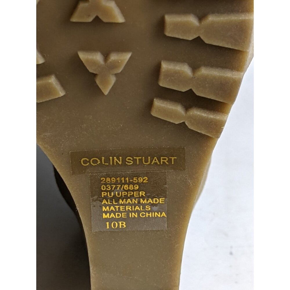 Colin Stuart Faux Fur Wedge Heel Womens Size 10B Brown Knee High Pink Laces - Picture 7 of 12